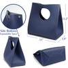 HOXIS Bolso de mano de piel sintética suave estilo minimalista