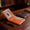 BOMPOW Carbon Fiber 14-Slot Men's Slim Wallet Bifold Card Holder
