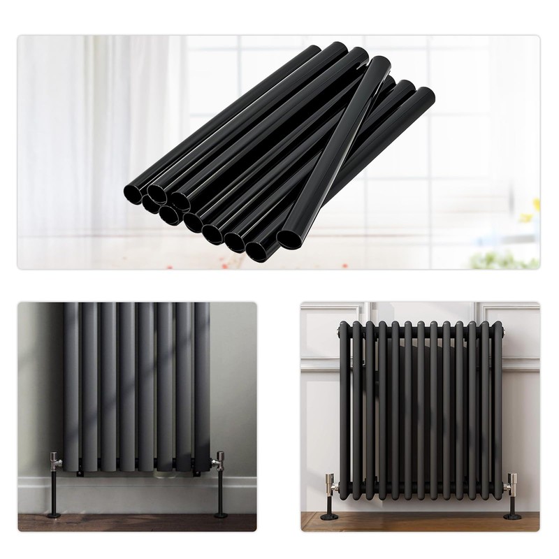 10 PCS Radiator Pipe Covers and Pipe Collars Black 200mm