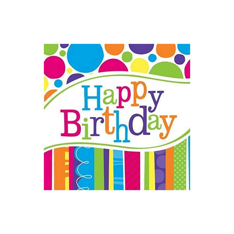 Creative Converting 8 Count Bright and Bold Happy Birthday Beverage