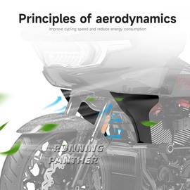 RUNNING PANTHER Side Fairing Panel Support Bracket Kits for Harley Touring CVO Road Glide ST FLTRXSTSE 2024 FLTRXSE 2023, Upgrade Unpainted/Bright Black Spoilers Cover