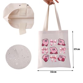 ZJXHPO Kawaii Pink Bow Tote Bag Dreamland Reusable Grocery Shopping Bag ACT Gamer Shoulder Bag Game Lover Gift (C-Kawaii Bow Tote)