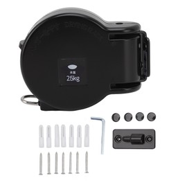 Indoor Retractable Clothesline 4.2m Heavy Duty Wear Resistant Rustproof Indoor Clothes Line for Balcony Black