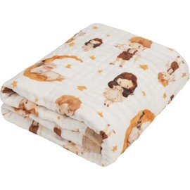 Organic Cotton Muslin Baby Blanket for Boys and Girls - Luxurious Soft Toddler Quilt for Swaddling - Gender Neutral Blankets Makes a Great BoyGirl