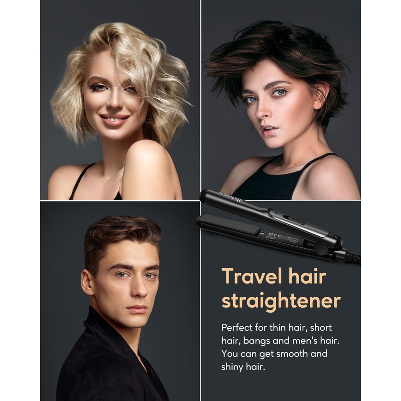 Wavytalk Mini Flat Iron 0.7 Inch Ceramic Mini Hair Straightener,