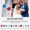CRYSLOVE Birthstone Ring 925 Sterling Silver Adjustable Open Heart Gemstone