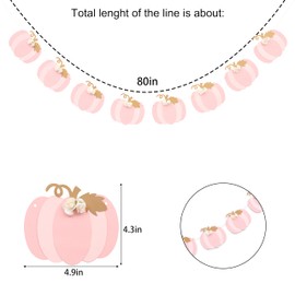 Pink Little Pumpkin Banner - Little Pumpkin Birthday Decorations,Pumpkin Fall Birthday Party Banner,Fall In Love Baby Shower Banner,Pink Little Pumpkin Baby Shower Banner