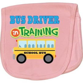 inktastic Bus Driver in Training Baby Burp Cloth Pink 354e5