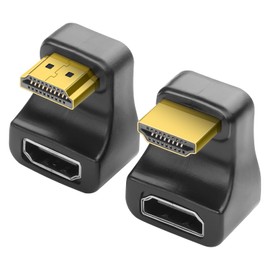 YACSEJAO 2 Pack 180 Degree HDMI Adapter 8K HDMI 2.1 Male to Female 48Gbps U Shaped Extender Adapter with LED Indicator for HDTV, Laptop（Up Angle+Down Angle）