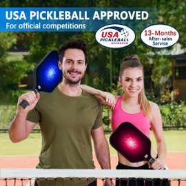 Pickleball Paddles Set of 2,Carbon Fiber and Graphite Face,Non-Slip Grip,USAPA Approved Pro Pickleball Set with 4 Pickleball Balls Outdoor Indoor,Pickleball Net Bag | Pickle Ball Racket for Women Men