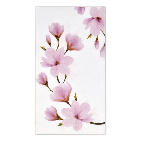 100 Floral Pink Magnolia Guest Napkins 3 Ply Disposable Paper Pack Spring Flowers Dinner Hand Napkin for Bathroom Wedding Holiday Anniversary Birthday Tea Party Bridal & Baby Shower Decorative Towels