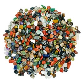 Digging Dolls: 2 lbs Rare Assorted Tumbled Stone Mix from Africa - 0.25" to 0.40" avg. - Polished Rocks for Arts & Crafts, Reiki, Wicca and so Much More! (Size #3)