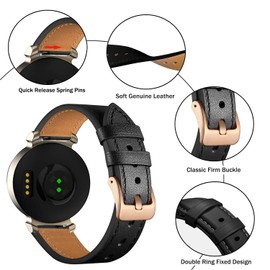 Issinlky Leather Band for Garmin Lily 2, 14 mm Business Band for Garmin Lily 2 Gentlemen Ladies