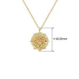 Kader Anime Cardcaptor Necklace S925 Silver Sakura Wings Clavicle Necklace Jewelry Gifts for Fans (Sakura necklace green)