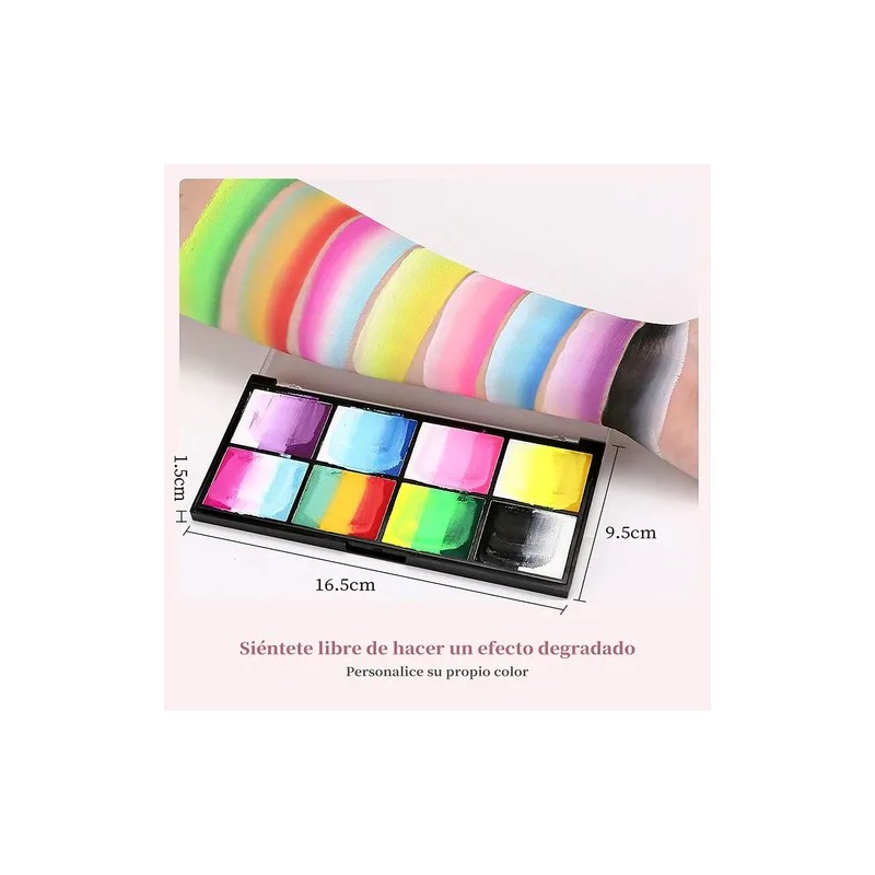 Maquillaje Paletita Duos Base De Agua Arcoiris