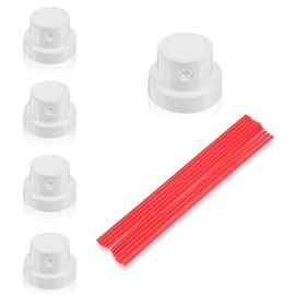 Bremorou Spray Can Straws And Nozzle Extensions Red Plastic Spray Paint Nozzles For Cans Replacement Spray Can Extension Straws 4.72 Inches Long 10 Straws, 5 Nozzles