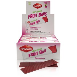 Haddar 100% Fruit, Raspberry Fruit Leather Bars (Box of 55)