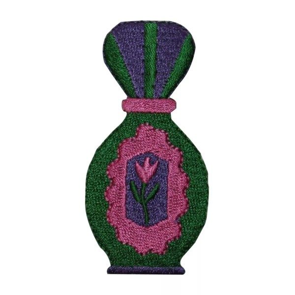 Unbranded ID 7644 Green Flower Perfume Bottle Patch Make Up