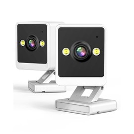 E T EASYTAO Q26 Cámara de Seguridad Interior 2 PCS, Instalación Magnética,1080P Cámara Alexa WiFi, Tris Home App, Visión Nocturna, Audio Bidireccional, Detección de Movimiento, Compatible con Alexa