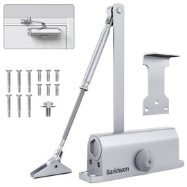 Baridwon Door Closers Commercial, Heavy Duty Door Closer No Slam, Hydraulic Door Soft Closer with Hold Open, Self Closing Door Mechanism to Ensure Smooth and Secure Door Operations -Small Size