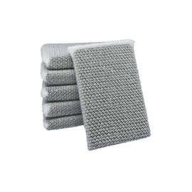 Elite Silver Scrubber Sponge, 6 Pack, Non Scratch, Sponges for Kitchen and Household Use, Made in USA (Regular)