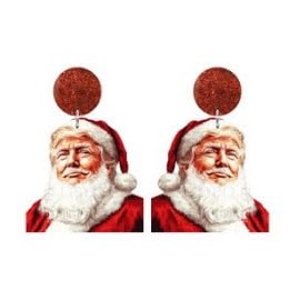 Christmas Accessories For Women Trump Christmas Ornaments Acrylic Christmas Earrings for Women Trump Earrings Funny Earrings Santa Earrings Holiday Drop Earrings (colour 4)