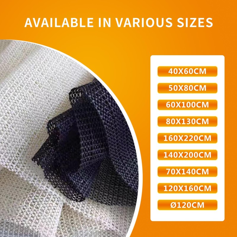 VABNEER Anti Slip Rug Underlay, 140x200cm Multipurpose PVC Cuttable Anti