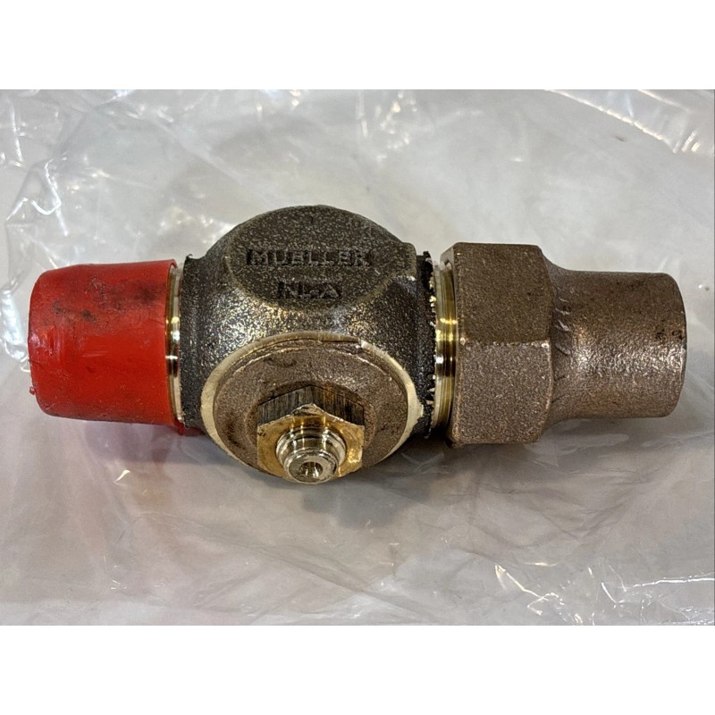 Mueller 1" Ball Valve Ground Key Water Stop Drain Threaded