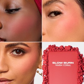 Urban Decay Face Bond Long-Lasting Blush Suede (Slow Burn - Warm Coral), Buildable Matte Finish, Blurring Effect, Waterproof, Sweatproof, 24-Hour Rich Color, Noncomedogenic - 0.21 oz