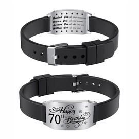 SOUSYOKYO 70 Years Old Birthday Gifts for Women Men, Happy 70th Birthday Bracelet Jewelry Gift Ideas, Seventy Years Old Birthday Present