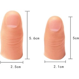 2 Pcs Finger Trick Props Magician Magic Tip Fingers Magic Trick Street Trick Fake Thumb Tip Close-Up Thumb Tip Magic Tricksmedium Magic Kits