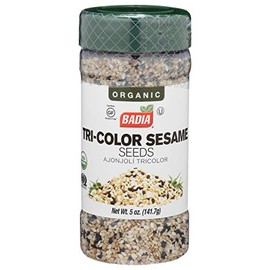 Badia Organic Tri-Color Sesame Seeds 5 oz – Nutty and Crunchy Blend of White, Black & Toasted Sesame Seeds