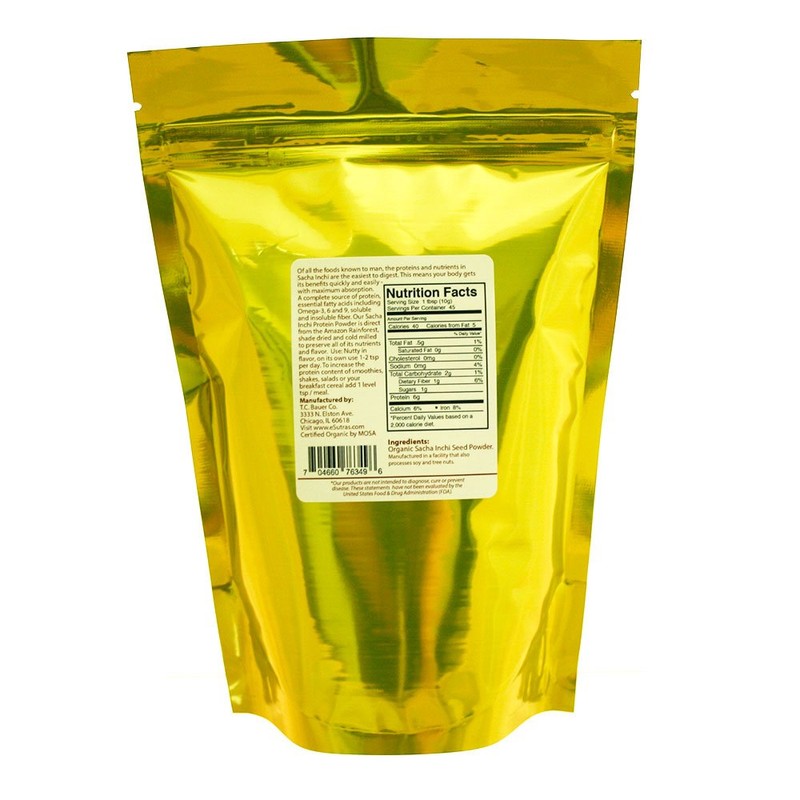 eSutras Organics Toasted Sacha Inchi Whole Seed Powder Cold Milled.