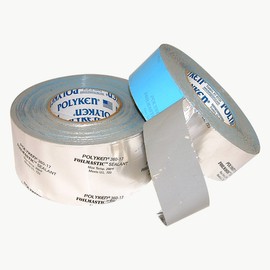 Polyken 360-17 Heavy Duty Foil/Butyl Rubber Tape, 17 mil Thick, 100' Length x 3" Width, Aluminum