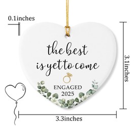 Engagement Gifts for Women The Best is Yet to Come Bride to Be Gifts Engagement Party Decorations for Newly Engaged Couples Christmas Ceramic Heart Ornament 2025