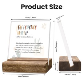 Obookey Difference Maker Gifts Desk Decor - Definition Acrylic Plaque Sign Office Desk Decorative for Home Work Table Shelf, Thank You Appreciation Gifts for Teacher Mentor Coach Boss Friends Coworker