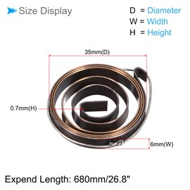 CoCud Drill Press Spring, 26.8" Length 35x6x0.7mm Quill Spring Feed Return Coil Spring Assembly - (Applications: for Vacuum Cleaner Volume Tube Coil Spring), 2-Pieces