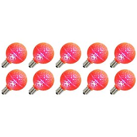 Vickerman 646878-0.45 watt G50 Intermediate Screw (E17) Base Pink Faceted Dimmable LED Light Bulb (10 Pack) Christmas Light Bulbs (XLED17G59-10)