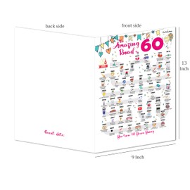 60th Birthday Decorations Card for 60 Years Old Women or Men. Party Decor Supply Ideas for Him or Her. Road to 60 Print Born in 1965 Table Decor Poster. Back In 1965 Huge Mailing Cards & Envelope