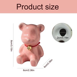 2 Pcs Ceramic Bear Toilet Floor Bolt Caps,Cute Animal Toilet Bowl Screw Covers,Toilet Bolt Figurine,Toilet Bowl Cap Covers,Decorative Bathroom Toilet Bolt Easy Installation (Black)