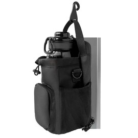 JACZZO Magnetic Gym Bag for Men and Women, Magnetic Water Bottle Holder for Gym 60oz, Small Gym Bag, Gym Gifts for Women and Men (Black)