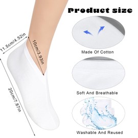 Nogeqi 4 Paar Feuchtigkeitsspendende Socken Über Nacht, Kosmetische Fußmaske Socken Fußpflege, Anti-Rutsch Fersensocken Baumwolle für Hornhaut Entfernen, Trockene Rissige Füße für Damen Und Herren