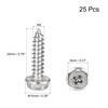 sourcing map Pack of 25 Phillips Screws Hexagonal Washers Tapping