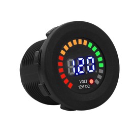 12V Digital Voltmeter, Waterproof Volt DC Meter with 3 Display Colours LED Display for Motorcycles Cars Boats ATV UTV Motorhome Caravans