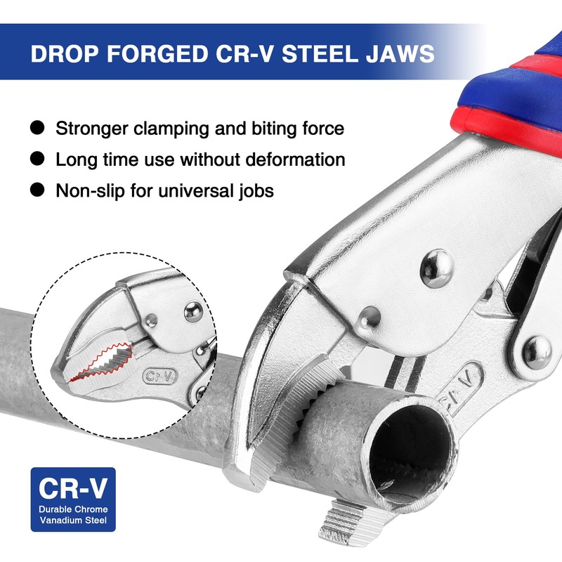 WORKPRO 4-Piece Locking Pliers Set with Comfortable Grip, 5-1/2", 7"