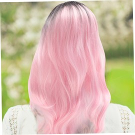 FRCOLOR Curly Wavy Wig for Women Synthetic High Temperature Hair Extension for Parties Cosplay and Daily Wear Soft Lightweight Comfortable and