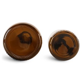 Premium Amber Glass Boston Round Bottles, 1/2 oz (15ml) Capacity - Durable, UV-Protective 2-Pack with Leak-Proof Black Cone-Lined Caps - Perfect for Essential Oils - Perfumes