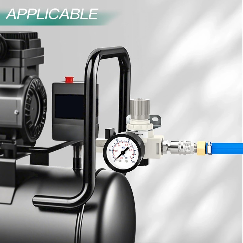 BOGERDACK 3/8" NPT Air Compressor Regulator, with 0-150 PSI Gauge,