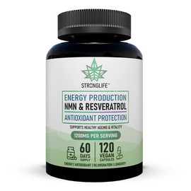 High Strength NMN Supplements UK Pure | NAD+ NMN Capsules & Trans-Resveratrol Capsules | Supports NAD+ Levels, Cellular Health, Energy & Healthy Ageing | 120 Capsules, 2 Months Supply
