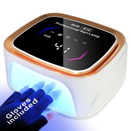 LIMEGIRL UV LED Nail Lamp Kit for Gel Polish Professional Fast White Curing Dryer Light Set with 36 Beads and Gloves and LCD Large Screen Cordless Rechargeable Nail Art Cure Machine at Home and Salon